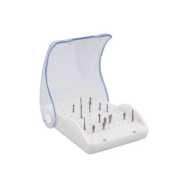 60-Hole Plastic Dental Bur Holder for Organized Storage