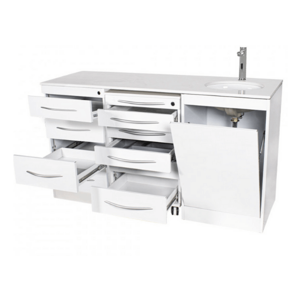 Triple Dental Clinic Furniture Set with Push-On Wash Basin