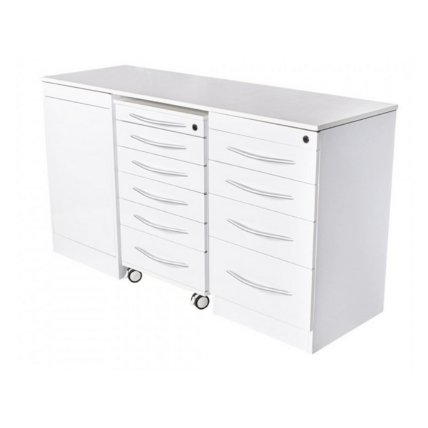 Triple Dental Clinic Furniture Set with Handles Without Washbasin