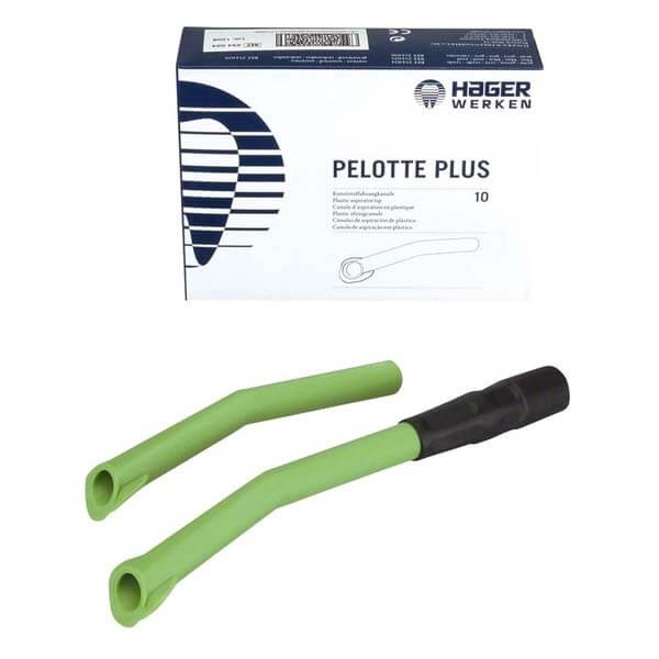 Pelotte Plus: Green Suction Cannulas (10 pcs + adapter)