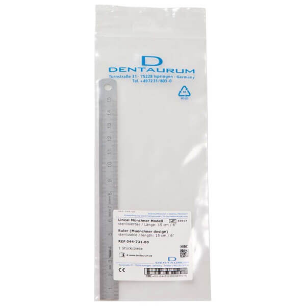 15 cm Stainless Steel Dental Ruler for Precise Measurements