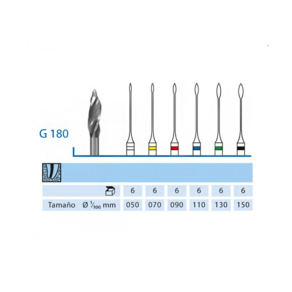 Bur for G180A - coronal third preparation burs (6 pcs.)