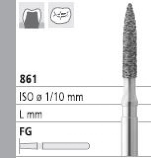 888 FG Diamond Bur Tapered Flame (6 pcs)