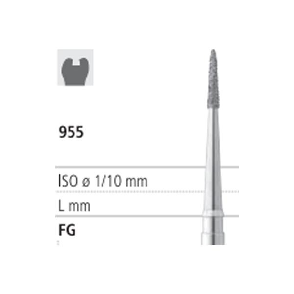 955 FG Diamond Bur Beveled Cone Long Neck (6 pcs)