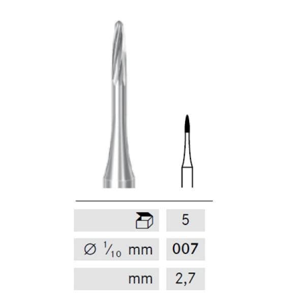 Bur H249M Extra fine flame C. Tungsten FG (5ud)