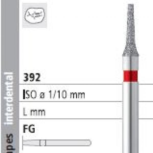 FG Diamond Bur 392 Cylindrical Conical Short (6 pcs)