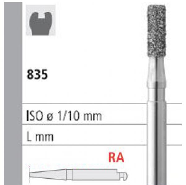 835 RA Diamond Bur Cylindrical Flat (6 pcs)