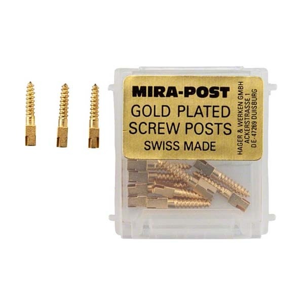 Mira-Post: Gold Plated Intraradicular Bolt (12 pcs)