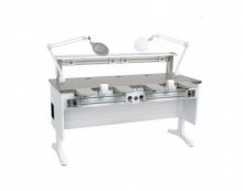 Max Work Twin: Double Laboratory job base with stool