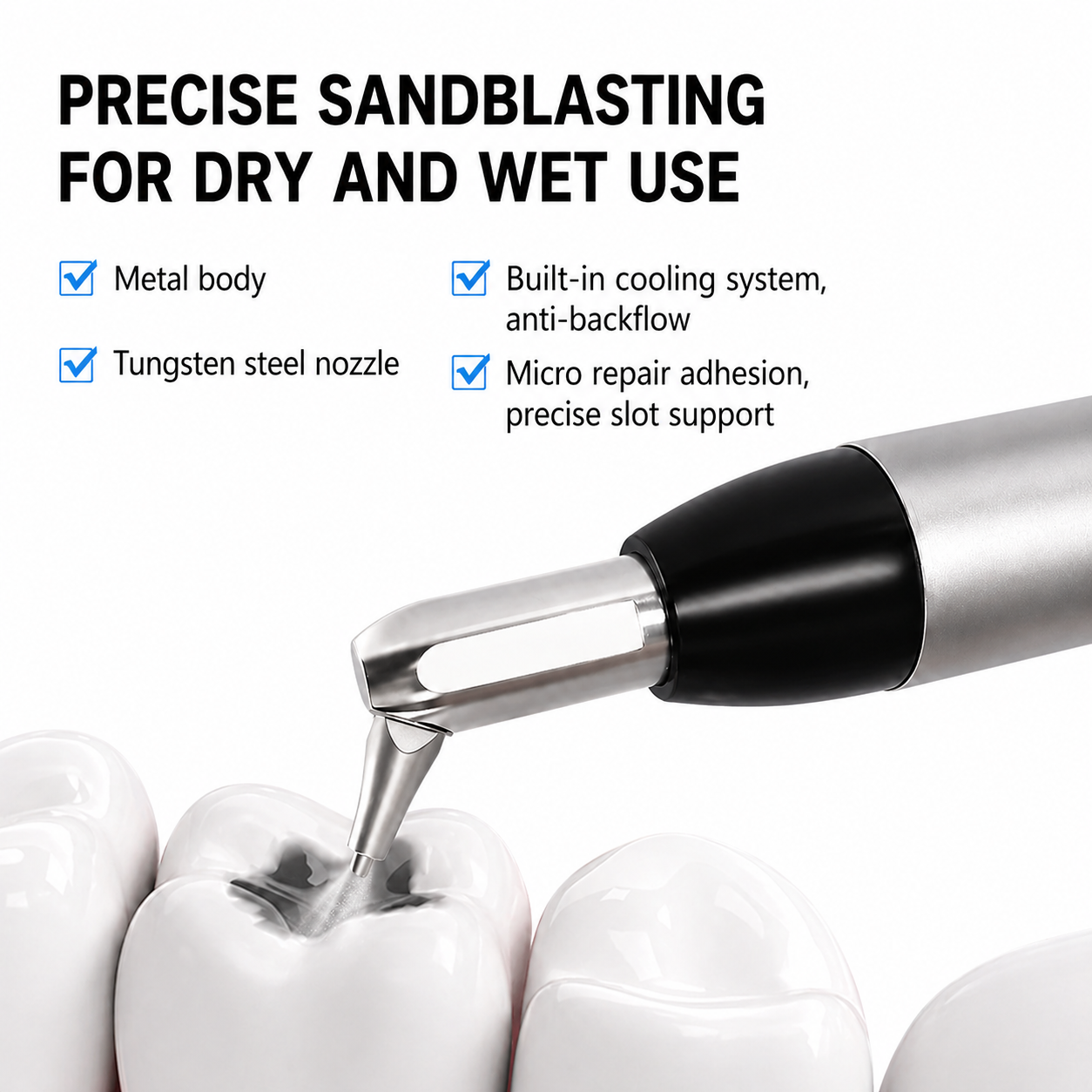 Pistolet de sablage dentaire microblaster en oxyde d'aluminium