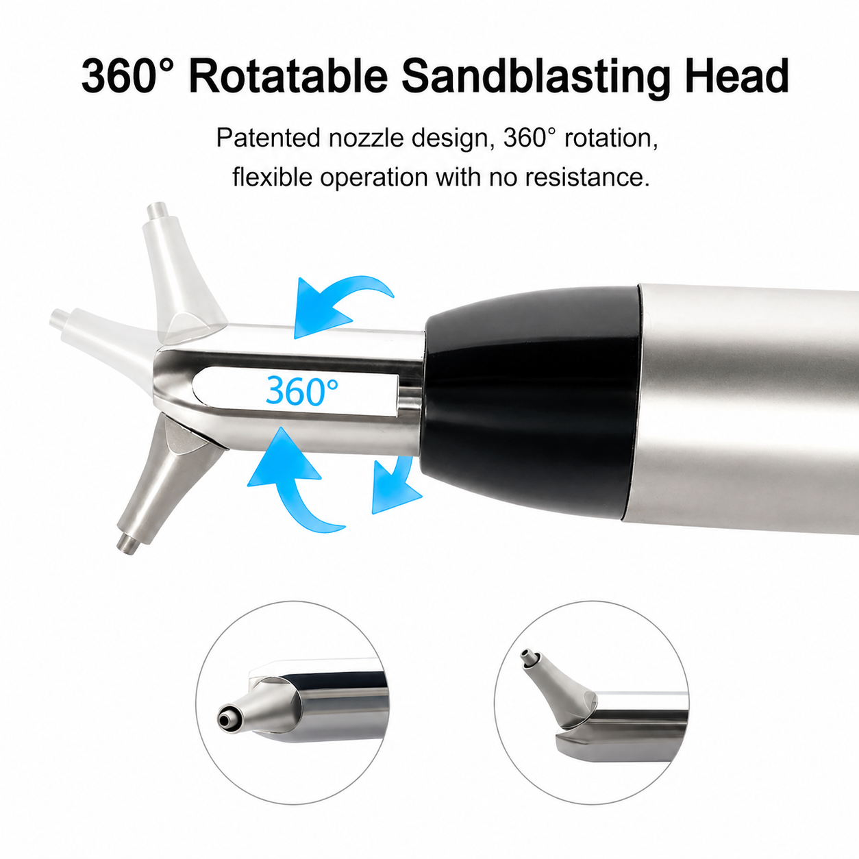 Pistolet de sablage dentaire microblaster en oxyde d'aluminium