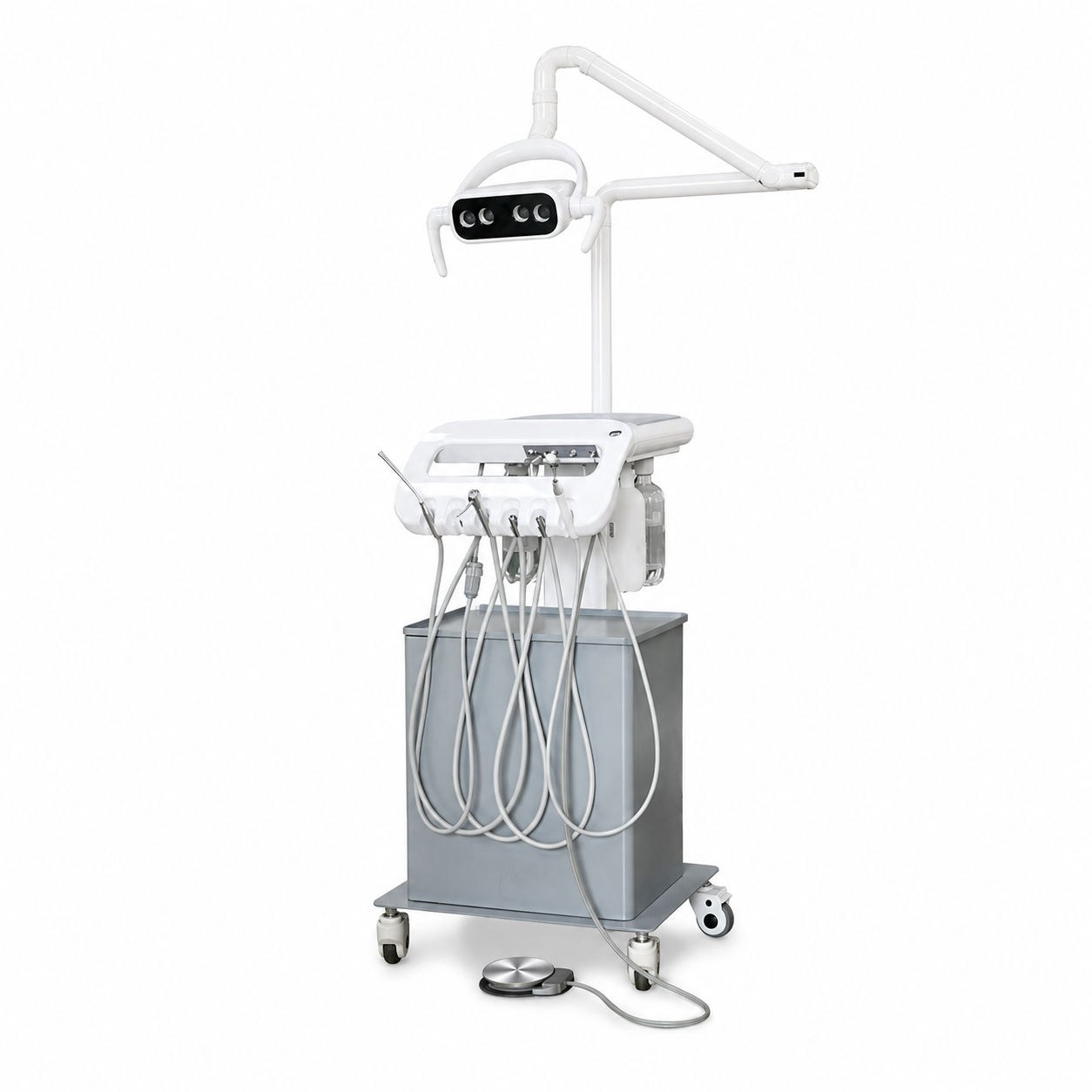 Carro dental móvil con compresor de aire y luz LED